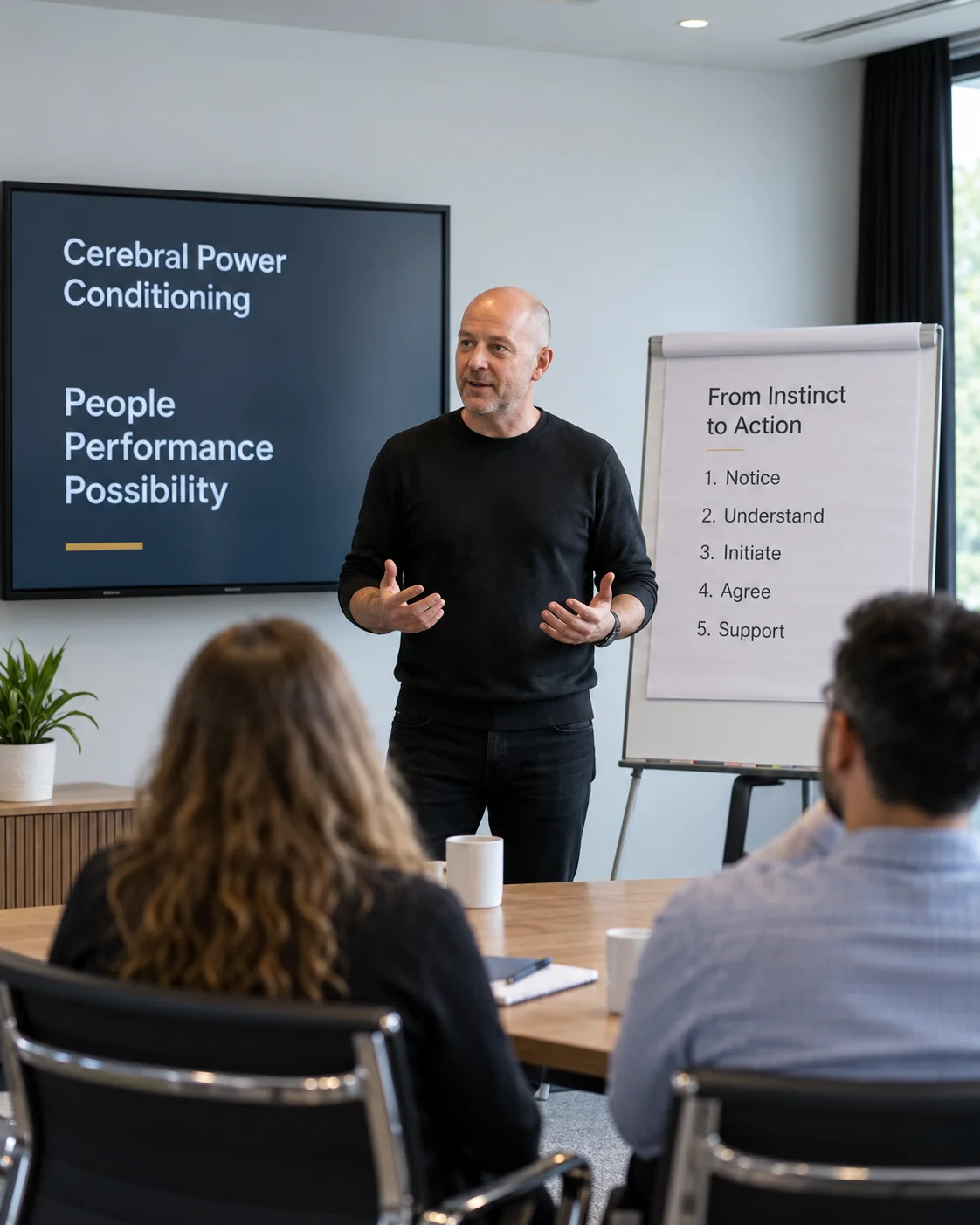 A facilitator leading a workplace skills workshop